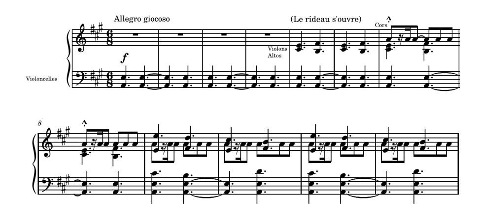 Figure 3 : d’Indy, Le Chant de la Cloche, Tableau 3 « La
Fête », mesures 1–11, 71, dans Vincent d’Indy, Le Chant de
la Cloche, Paris : Hamelle, 1892
