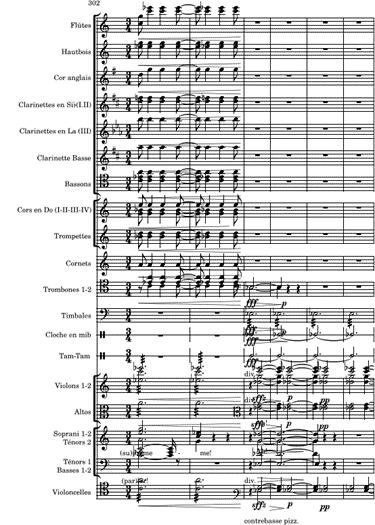 Figure 8 : d’Indy, Le Chant de la Cloche, Tableau 7
« Triomphe », mesures 302–308, 292–293, dans Vincent d’Indy, Le Chant
de la Cloche, Paris : Hamelle, 1892