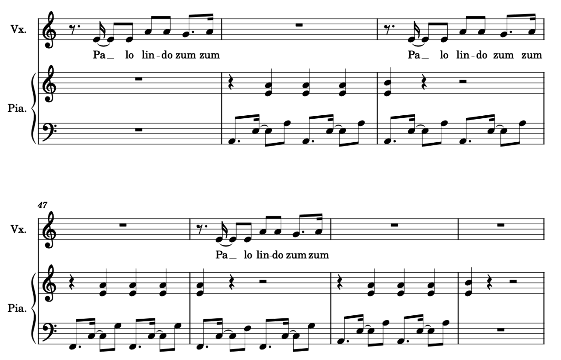 Exemple 3 : Transcription de la coda